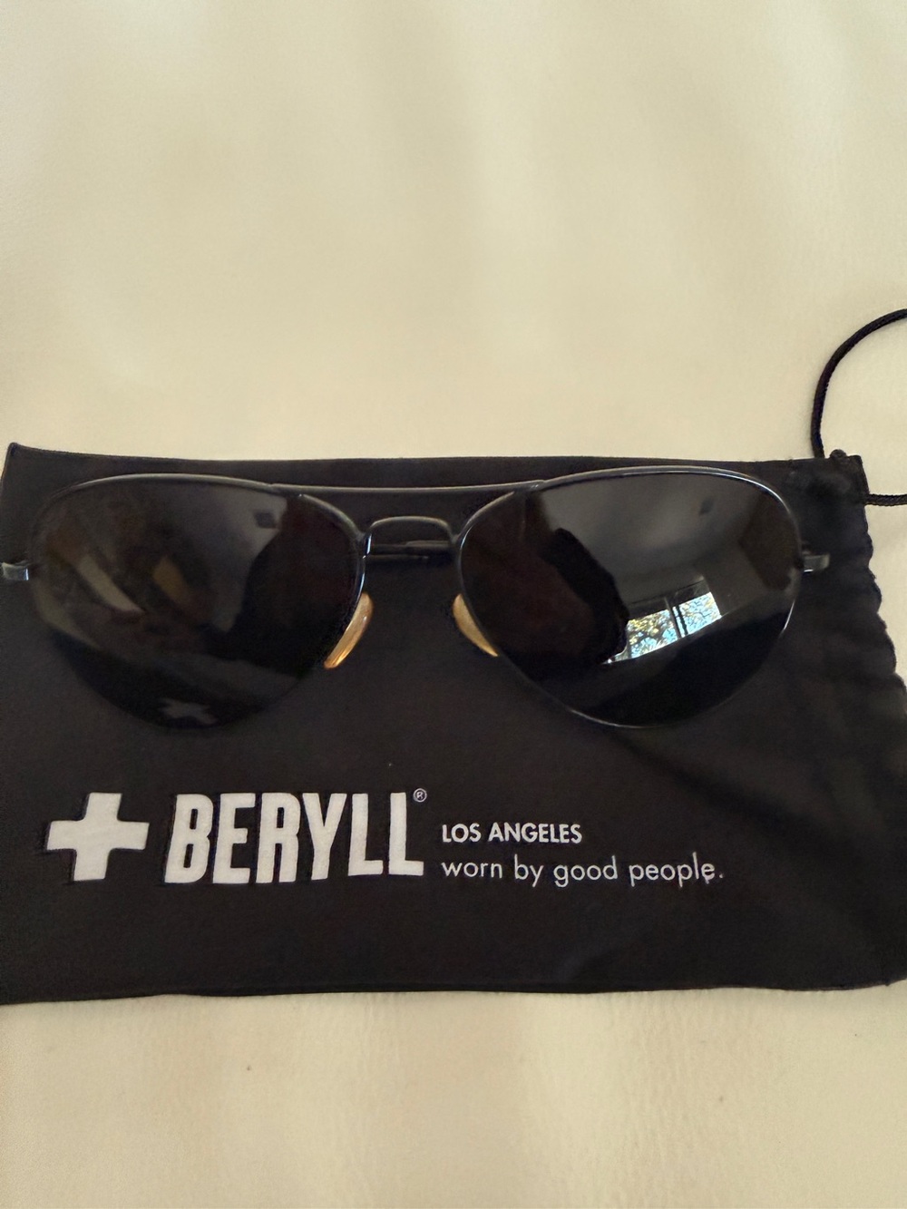 Beryll Men’s Black Aviator Sunglasses